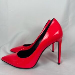 Saint Laurent Hot Pink Patent Leather Pointed Toe Stiletto Pumps 39